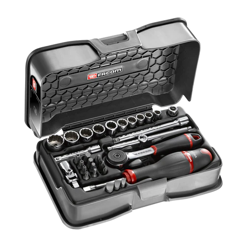 FACOM R.161-4P12U  -  31-PIECE 1/4" INCH 12-POINT SOCKET AND BIT SET - R.161B